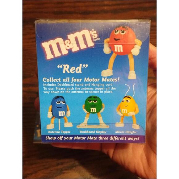 Vintage  2003 M&M’s Motor Mates Complete Set Red Yellow Blue Green Dash Ornament - Picture 2 of 2
